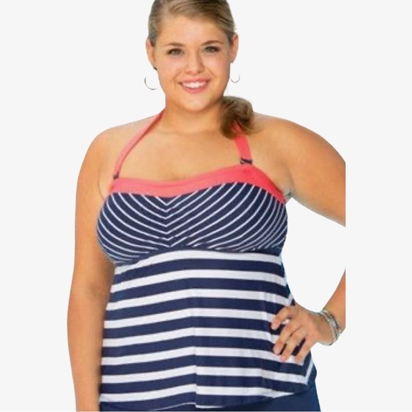 EUC Beach House Ship Shape Bandeau Tankini - Picture 2 of 11